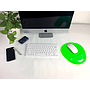 Q-CONNECT - Alfombrilla para raton reposamuñecas de gel pvc color verde 210x245x20 mm (Ref. KF17228)