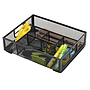 Q-CONNECT - Organizador sobremesa kf17291 bandeja metalica rejilla negra con 6 departamentos 235x183x65 mm (Ref. KF17291)