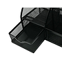 Q-CONNECT - Organizador sobremesa kf17295 metalico curvo rejilla negra con 5 departamentos 220x140x130 mm (Ref. KF17295)