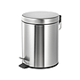 Q-CONNECT - Papelera metalica con pedal cromada 25x38cm capacidad 12 litros (Ref. KF11292)