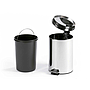Q-CONNECT - Papelera metalica con pedal cromada 25x38cm capacidad 12 litros (Ref. KF11292)