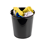 Q-CONNECT - Papelera plastico negro opaco 13 litros dim.275x285 mm (Ref. KF19034)