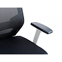 ROCADA - Silla de oficina con brazos regulables y respaldo malla negro tapizada en tela ignifuga negro color blanco (Ref. 908W-4)