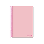 LIDERPAPEL - CUADERNO ESPIRAL FOLIO WRITE TAPA BLANDA 80H 60GR CUADRO 4MM CON MARGEN COLOR ROSA