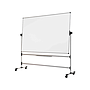 BI-OFFICE - Pizarra blanca blanca de acero vitrifricado volteable doble cara 120x150 cm (Ref. RQR0424)