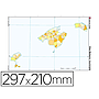MAPA MUDO COLOR DIN A4 ISLAS BALEARES POLITICO 