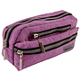 LIDERPAPEL - BOLSO ESCOLAR PORTATODO OVALADO 3 BOLSILLOS VIOLETA PASTEL 195X40X100 MM (Ref.PX07)