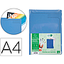 EXACOMPTA - Carpeta dossier uñero clean safe cartulina 400 gr din A4 azul paquete de 5 unidades (Ref. 48122E)