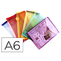 TARIFOLD - Carpeta dossier broche din a6 vertical polipropileno 200 mc velcro expositor 60 uds surtidas (Ref. 510360)