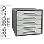 CEP - Fichero cajones de sobremesa smoove 5 cajones color gris 288x360x270 mm (Ref. 1071116361)