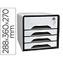 CEP - Fichero cajones de sobremesa smoove secure con cerradura 4 cajones color blanco/negro 288x360x270 mm (Ref. 1073110511)