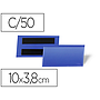 DURABLE - Funda magnetica 100x38 mm plastico azul ventana transparente pack de 50 unidades (Ref. 1741-07)
