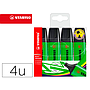 STABILO - Rotulador boss fluorescente 70 verde estuche de 4 unidades (Ref. 70/4-33)
