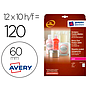 AVERY - Etiqueta adhesiva brillante invisible redonda para impresora laser 60 mm caja de 120 (Ref. L7127-10)