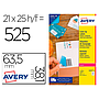 AVERY - Etiqueta adhesiva permanente para impresora laser blanca 63,5x38,1 mm caja de 525 unidades (Ref. L4613-25)