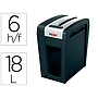 REXEL - Destructora de documentos secure mc6-sl eu capacidad 6 hojas grapas clips tarjetas y cd 18 l (Ref. 2020133EU)