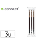 Q-CONNECT - Recambio boligrafo retractil kf11057 borrable negro caja de 3 unidades (Ref. KF11057)