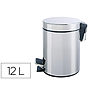 Q-CONNECT - Papelera metalica con pedal cromada 25x38cm capacidad 12 litros (Ref. KF11292)