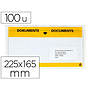 Q-CONNECT - Sobre autoadhesivo portadocumentos multilingue 225x165 mm ventana transparente paquete de 100 (Ref. KF11297)