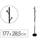 Q-CONNECT - Perchero metalico negro con detalles de madera 5 colgadores 177x28,5 cm (Ref. KF17287)