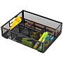 Q-CONNECT - Organizador sobremesa kf17291 bandeja metalica rejilla negra con 6 departamentos 235x183x65 mm (Ref. KF17291)