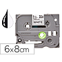 Q-CONNECT - Cinta tze-211 blanco-negro 6mm longitud 8 mt (Ref. KF18795)