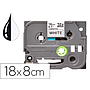 Q-CONNECT - Cinta tze-241 blanco-negro 18mm longitud 8 mt (Ref. KF18798)