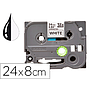 Q-CONNECT - Cinta tze-251 blanco-negro 24mm longitud 8 mt (Ref. KF18799)