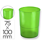 Q-CONNECT - Cubilete portalapices plastico verde translucido diametro 75 mm altura 100 mm (Ref. KF19031)