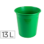 Q-CONNECT - Papelera plastico verde opaco 13 litros dim. 275x285mm (Ref. KF19036)