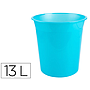 Q-CONNECT - Papelera plastico turquesa translucido 13 litros dim. 275x285 mm (Ref. KF19042)