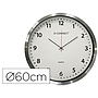 Q-CONNECT - Reloj de pared plastico oficina redondo 50 cmmarco cromado (Ref. KF11216)