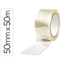Q-CONNECT - Cinta adhesiva monofilamentos transparente 50 mt x 50 mm para embalaje (Ref. KF18096)