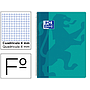 OXFORD - Cuaderno espiral school classic tapa polipropileno folio 80 hojas cuadro 4 mm con margen aqua (Ref. 400079662)