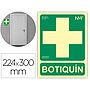 ARCHIVO 2000 - Pictograma botiquin pvc verde luminiscente 224x300 mm (Ref. 6170-05H VE)