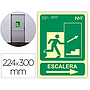 ARCHIVO 2000 - Pictograma salida emergencia escalera sube derecha pvc verde luminiscente 224x300 mm (Ref. 6170-14H VE)