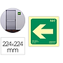 ARCHIVO 2000 - Pictograma flecha izquierda pvc verde luminiscente 224x224 mm (Ref. 6170-10HI VE)
