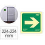 ARCHIVO 2000 - Pictograma flecha derecha pvc verde luminiscente 224x224 mm (Ref. 6170-10HD VE)