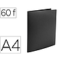 LIDERPAPEL - Carpeta escaparate 60 fundas polipropileno din A4 negro opaco (Ref. EC90)
