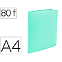 LIDERPAPEL - Carpeta escaparate 80 fundas polipropileno din A4 verde manzana opaco (Ref. JC11)