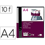 LIDERPAPEL - Carpeta 10 fundas canguro pp din A4 negro opaco portada y lomo personalizable (Ref. JC12)