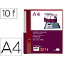 LIDERPAPEL - Carpeta 10 fundas canguro pp din A4 rojo translucido portada y lomo personalizable (Ref. JC15)