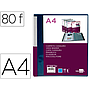 LIDERPAPEL - Carpeta 80 fundas canguro pp din A4 azul translucido portada y lomo personalizable (Ref. JC29)