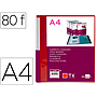 LIDERPAPEL - Carpeta 80 fundas canguro pp din A4 rojo translucido portada y lomo personalizable (Ref. JC30)