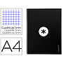 ANTARTIK - Cuaderno espiral liderpapel A4 micro tapa forrada 80h 90 gr cuadro 5mm 1 banda 4 taladros negro (Ref. KB18)