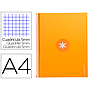 ANTARTIK - Cuaderno espiral liderpapel A4 micro tapa forrada 80h 90 gr cuadro 5mm 1 banda 4 taladros mostaza (Ref. KB21)