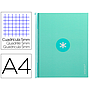 ANTARTIK - Cuaderno espiral liderpapel A4 micro tapa forrada 80h 90 gr cuadro 5mm 1 banda 4 taladros menta (Ref. KB23)