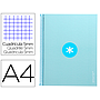 ANTARTIK - Cuaderno espiral liderpapel A4 micro tapa forrada 80h 90 gr cuadro 5mm 1 banda 4 taladros celeste (Ref. KB25)