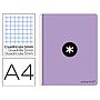 ANTARTIK - Cuaderno espiral liderpapel A4 micro tapa dura 80h 100 gr cuadro 5 mm sin bandas 4 taladros color lavanda (Ref. KB03)