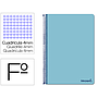 LIDERPAPEL - Cuaderno espiral folio smart tapa blanda 80h 60gr cuadro 4mm con margen color celeste (Ref. BG01)
